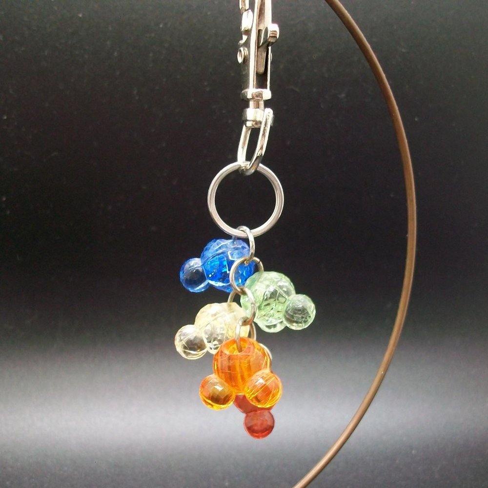 Disney Mickey Balloon Head Shape Beads Souvenir Purse Charm Zipper Key Chain